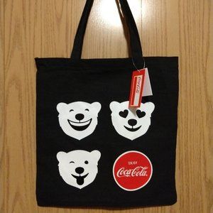 3 for $25/NWT Coca-Cola Licensed Canvas Tote Bag Black 100% Cotton